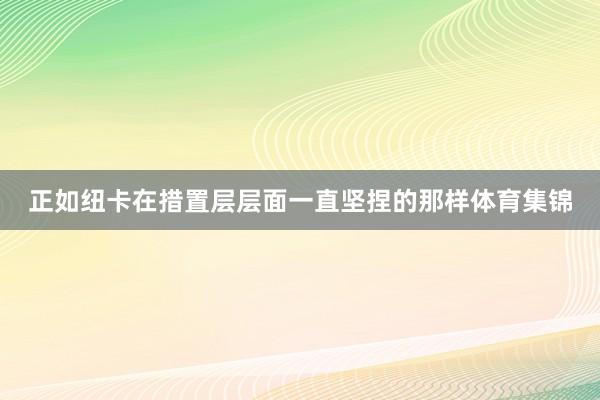 正如纽卡在措置层层面一直坚捏的那样体育集锦