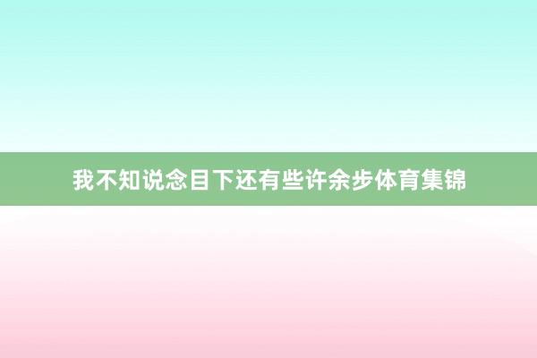 我不知说念目下还有些许余步体育集锦