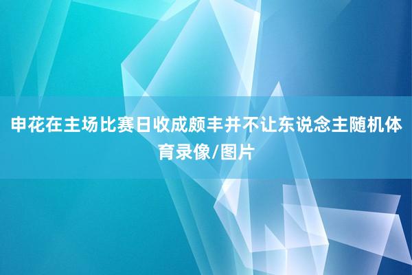申花在主场比赛日收成颇丰并不让东说念主随机体育录像/图片