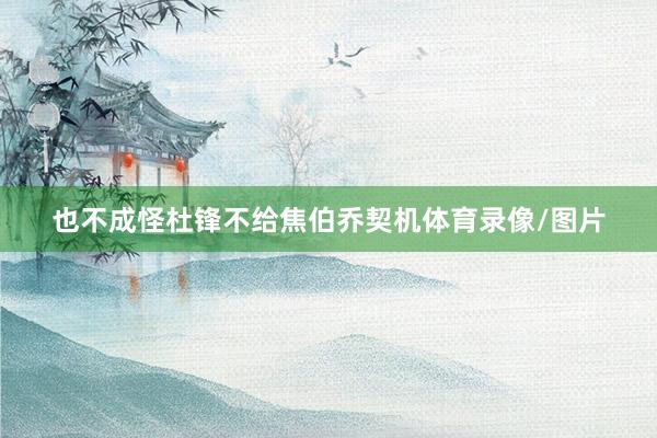 也不成怪杜锋不给焦伯乔契机体育录像/图片